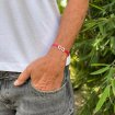 Bestel de  Roze armband met zilveren schakel armband