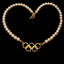 Olympische parelketting (verguld) armband