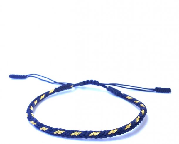 Bestel de Gold & dark blue armband