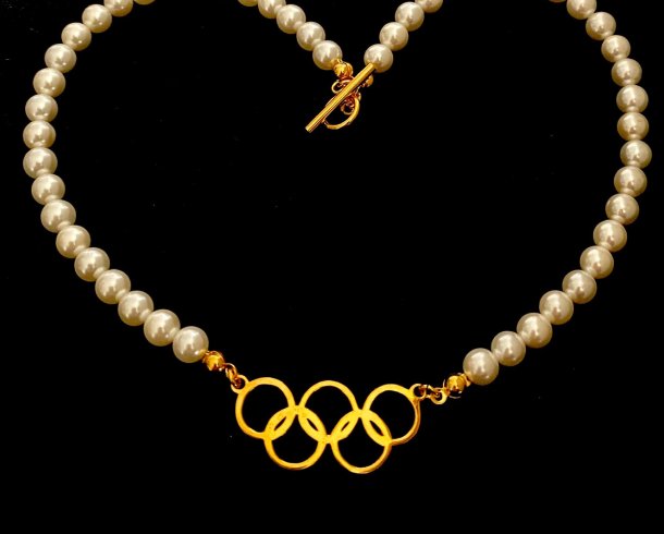 Bestel de Olympische parelketting (verguld) armband